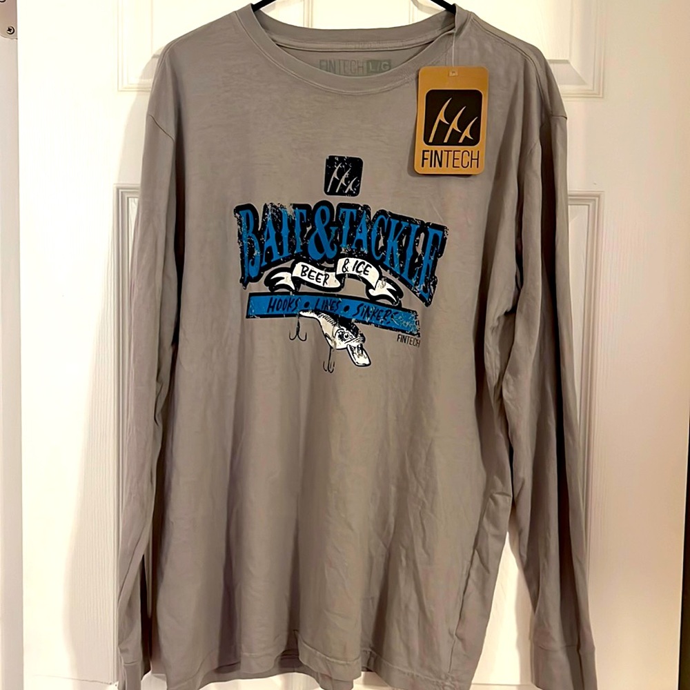 Fintech ringspun cotton long sleeve tee shirt